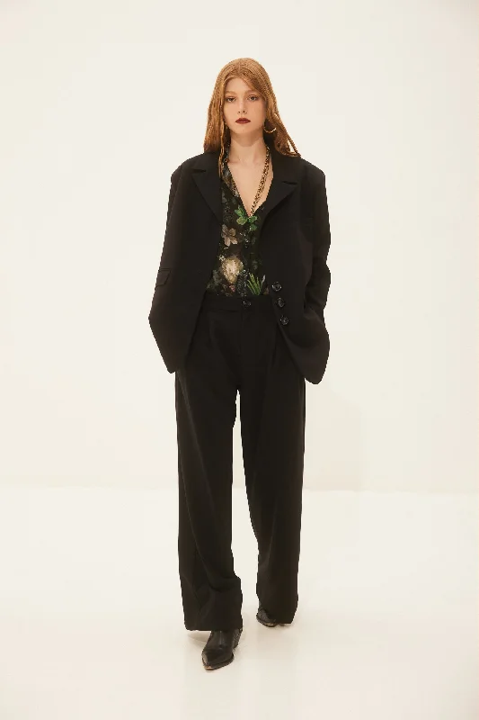 CHAMELEON PANTS BLACK Trendy Palazzo Pants