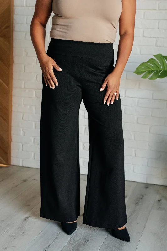 Hazel Blues® |  Magic Wide Leg Pants in Black Chic Slim Fit Pants