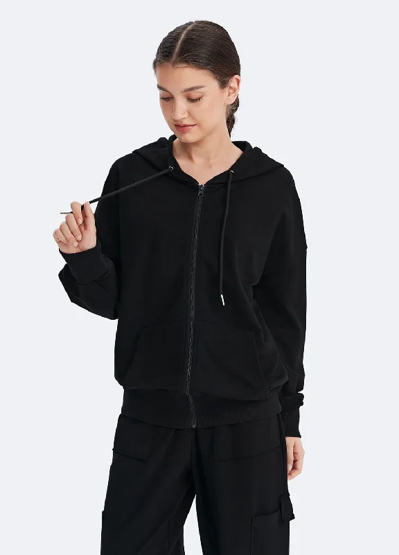 Zip Up Hoodie with Pockets Hoodie with Stripes Bold Sporty