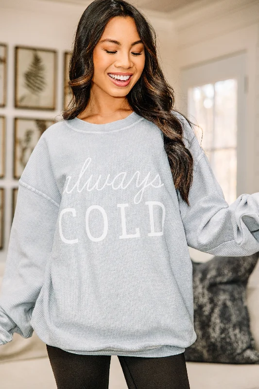 Always Cold Faded Denim Blue Graphic Corded Sweatshirt Hoodie Jacket Zipper Layering Always Cold Faded Denim Blue Graphic Corded Sweatshirt Hoodie Jacket Zipper Layering