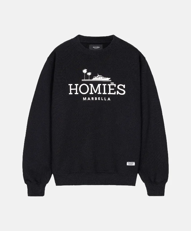 CLASSIC SWEATSHIRT BLACK Hoodie with Button Classic Timeless