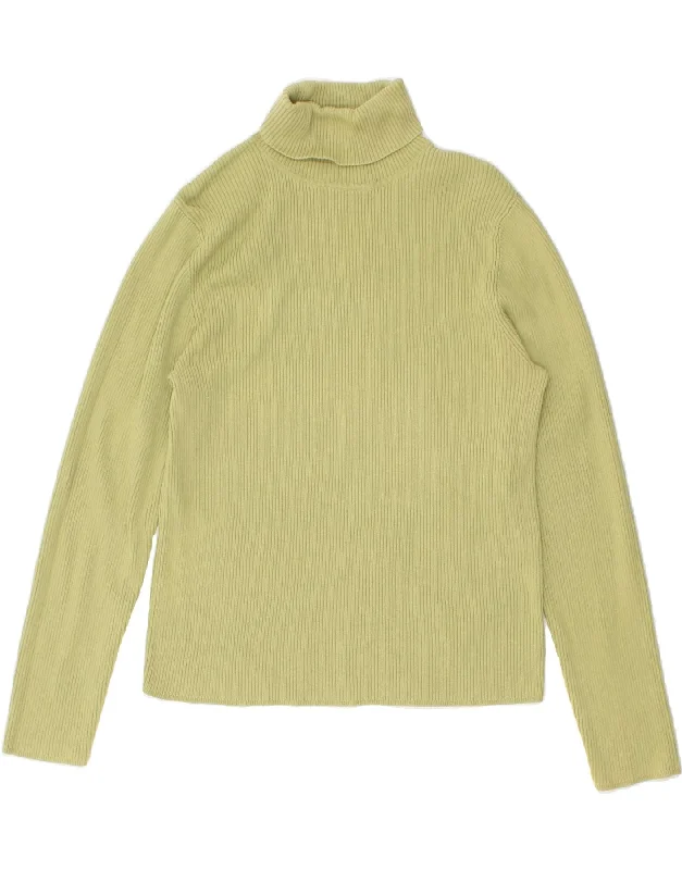 EDDIE BAUER Womens Crop Roll Neck Jumper Sweater UK 14 Large Green Cotton Cashmere Blend Cotton Blend Poly Blend EDDIE BAUER Womens Crop Roll Neck Jumper Sweater UK 14 Large Green Cotton Cashmere Blend Cotton Blend Poly Blend