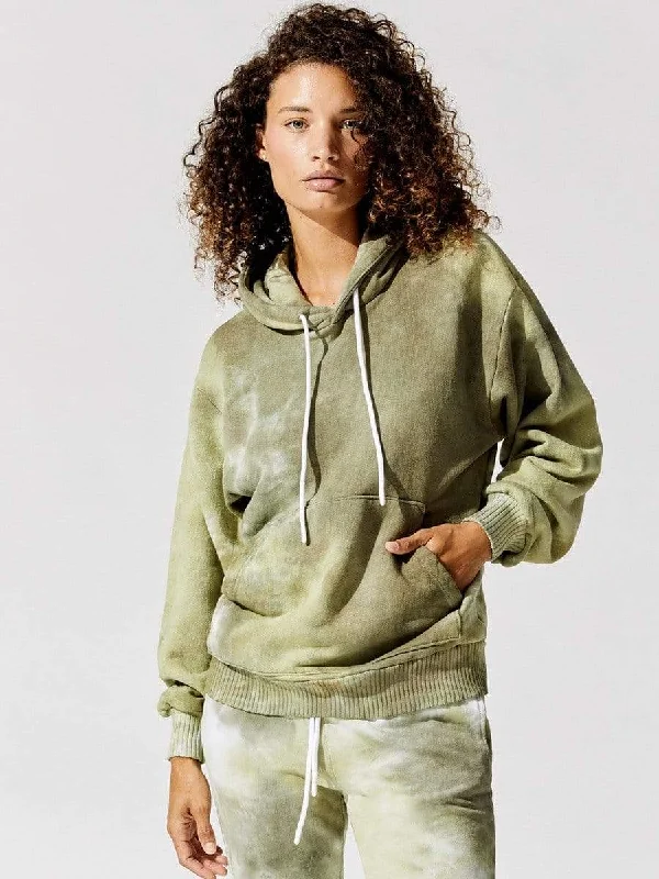 Cotton Citizen - Brooklyn Oversized Zip hoodie in Basil Haze Hoodie with Monochrome Minimalist Simple