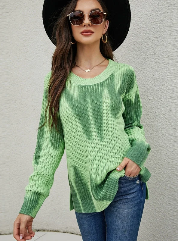 FASHION PRINTING LONG-SLEEVED ROUND NECK LOOSE SWEATER Fitted Loose Oversized