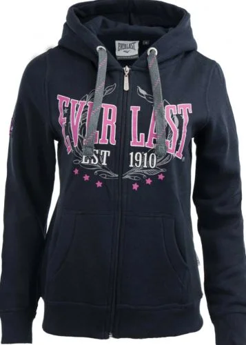 Everlast Womens Navy Heritage Zip Hoodie Jacket Hoodie with Longline Fit Extended Stylish Everlast Womens Navy Heritage Zip Hoodie Jacket Hoodie with Longline Fit Extended Stylish