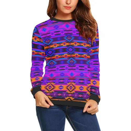 Adobe Morning Crewneck Sweatshirt for Women Hoodie with Hem Lace Feminine Delicate