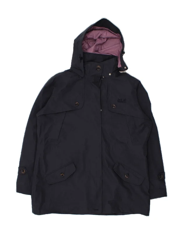 JACK WOLFSKIN Womens Hooded Windbreaker Jacket UK 22/24 2XL Navy Blue Faux Fur Jacket Real Fur Jacket Shearling Jacket JACK WOLFSKIN Womens Hooded Windbreaker Jacket UK 22/24 2XL Navy Blue Faux Fur Jacket Real Fur Jacket Shearling Jacket