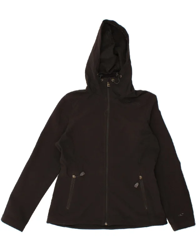 O'NEILL Womens Hooded Windbreaker Jacket UK 16 Large Black Polyester Belted Jacket Elasticated Jacket Padded Jacket O'NEILL Womens Hooded Windbreaker Jacket UK 16 Large Black Polyester Belted Jacket Elasticated Jacket Padded Jacket