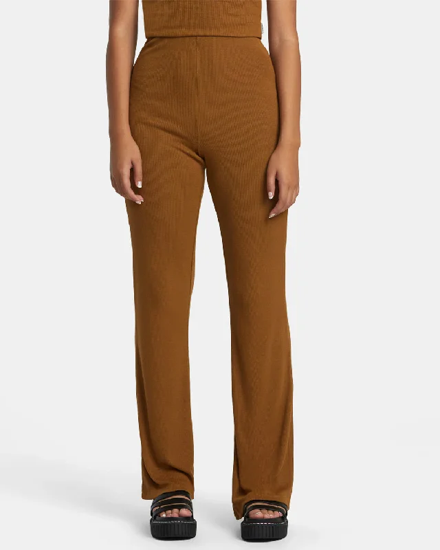 Honey Stretch Straight Leg Pants - Sienna Relaxed Lounge Trousers