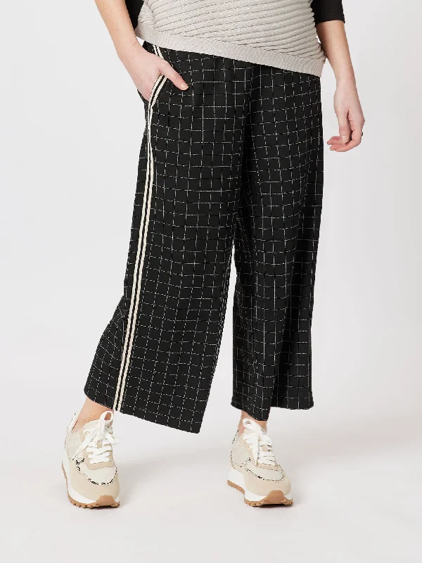 Derby Check Wide Leg Pant - Black Chic Black Leggings