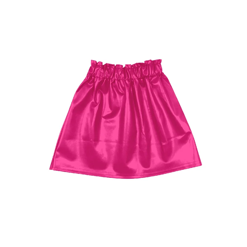 Preorder GLK0034 Rose red leather skirt skirt high quality casual skirt length