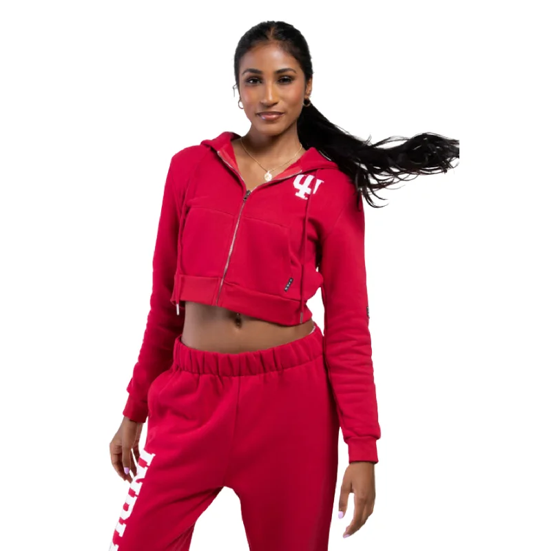 Indiana Sweatshirt Women's Cropped Red Hype & Vice Hoodie with Reflective Safety Nightwear