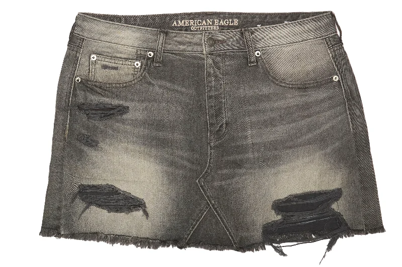 American Eagle Denim Mini Skirt - XL ruffled skirt detail