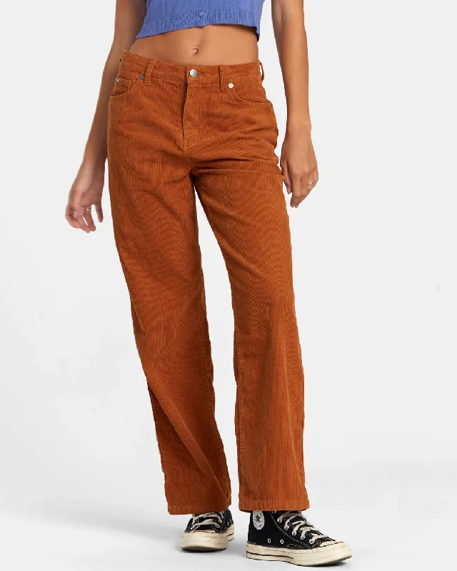 Heritage Corduroy Wide Leg Pants - Caramel Fashionable Work Pants