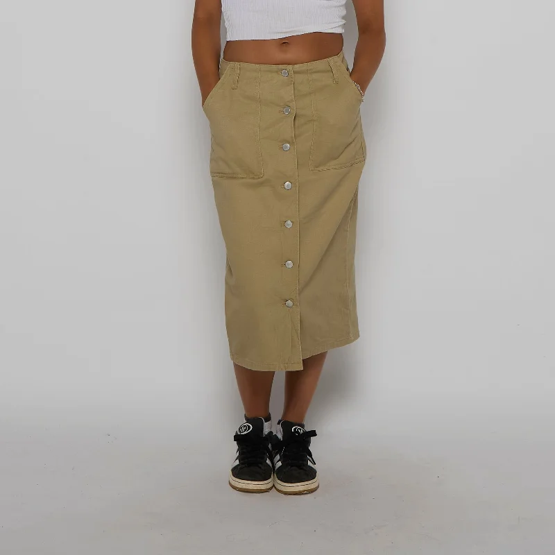 Utility Pocket Twill Midi Skirt - UK 8 leather skirt refined