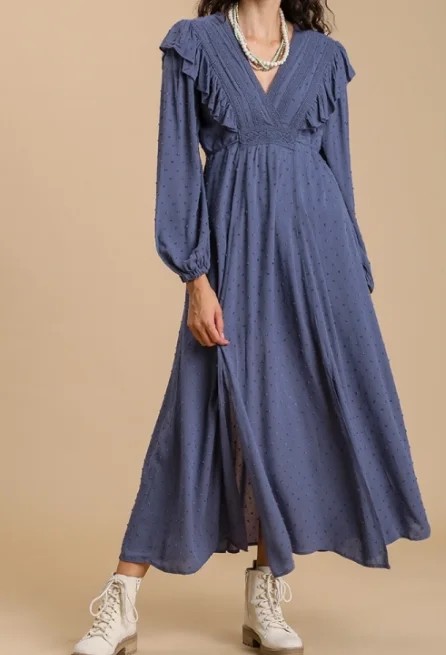 Lavender Blue Dress Tunics Luxurious high-end