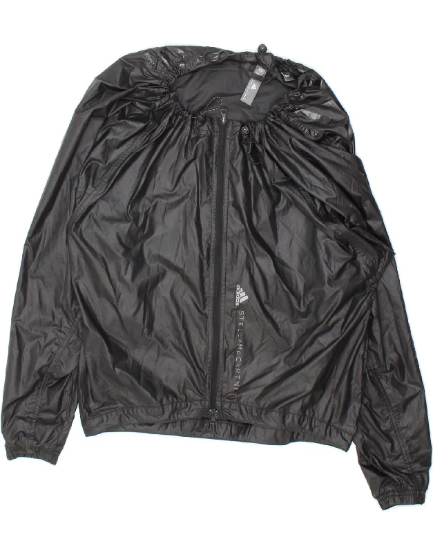 ADIDAS Womens Stella McCartney Oversized Rain Jacket UK 6 XS Black Satin Jacket Silk Jacket Chiffon Jacket ADIDAS Womens Stella McCartney Oversized Rain Jacket UK 6 XS Black Satin Jacket Silk Jacket Chiffon Jacket