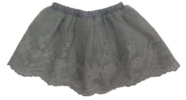 Little Girls Embroidered Skirt silk skirt smooth