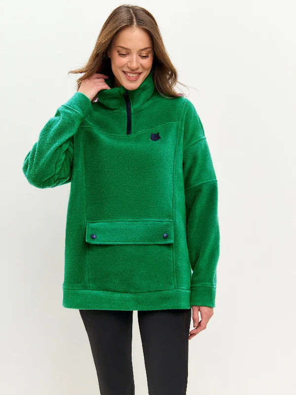 Green Fleece sweatshirt CATFLEES Hoodie with Metallic Shiny Futuristic