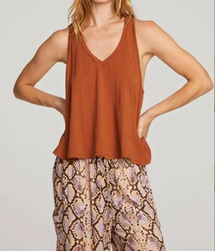 Carmel Tank Top In Whiskey white tank top
