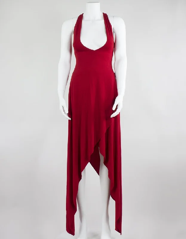 Alexandre Vauthier Red Asymmetrical Long Halter Evening Dress Size 36 Tunics Luxurious premium Alexandre Vauthier Red Asymmetrical Long Halter Evening Dress Size 36 Tunics Luxurious premium