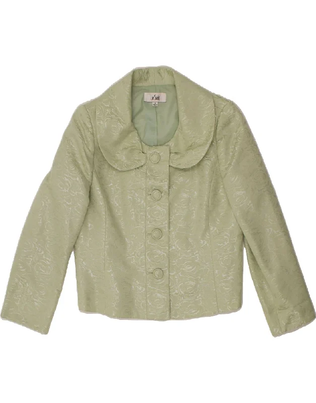 VINTAGE Womens 4 Button Blazer Jacket UK 14 Large Green Floral Polyester Tailored Jacket Straight Jacket A-Line Jacket VINTAGE Womens 4 Button Blazer Jacket UK 14 Large Green Floral Polyester Tailored Jacket Straight Jacket A-Line Jacket