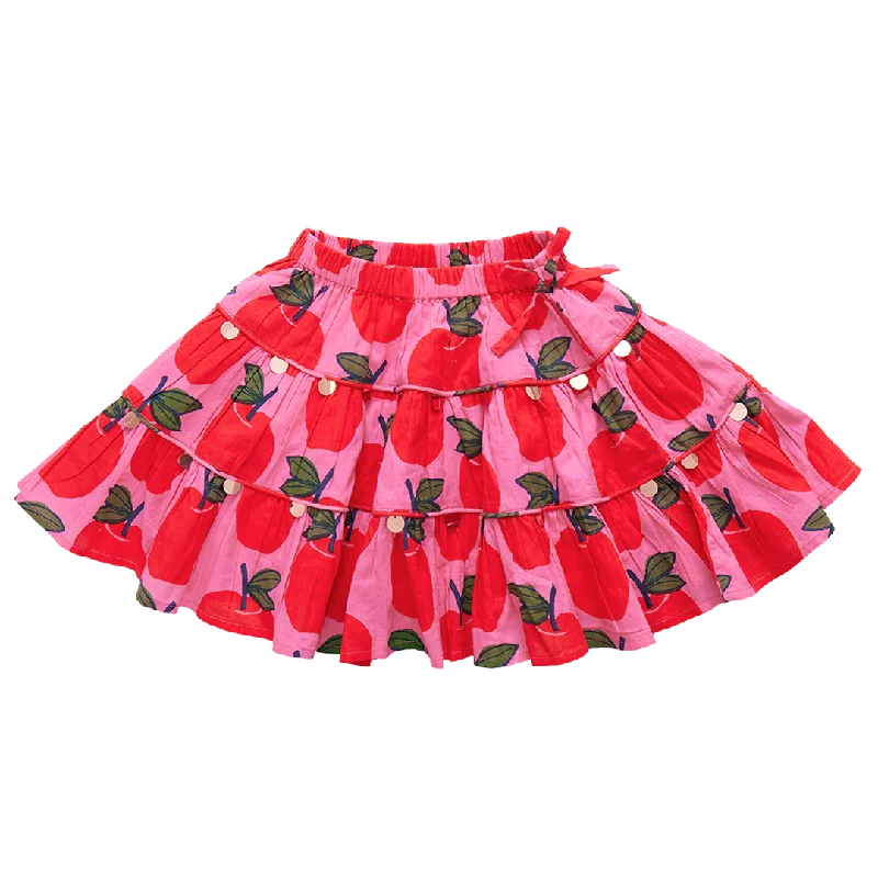 Girls Allie Skirt | Pink Apples chiffon skirt delicate
