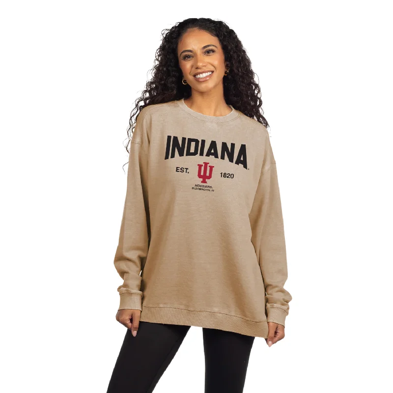 Indiana Hoosiers Chicka-D Women's Campus Crewneck Sweatshirt Hoodie with Velcro Closure Adjustable Secure