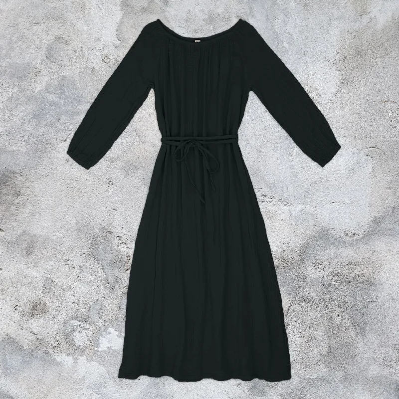 Nina Long Dress  - Women - DS Double Saloo - S021 Dark Green Grey Tunics Winter warm