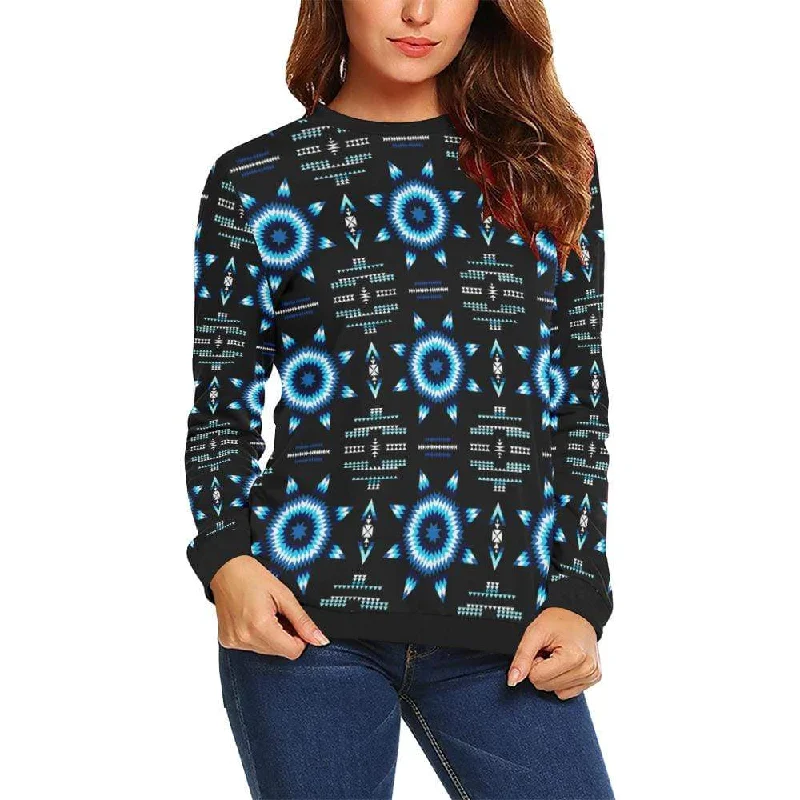 Rising Star Wolf Moon Crewneck Sweatshirt for Women Hoodie Dress Longline Feminine