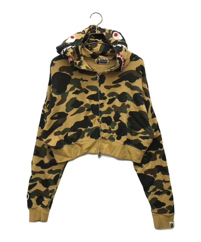 [Pre-owned] A BATHING APE 1ST CAMO SHARK FULL ZIP HOODIE Hoodie with High-Low Hem Asymmetrical Trendy