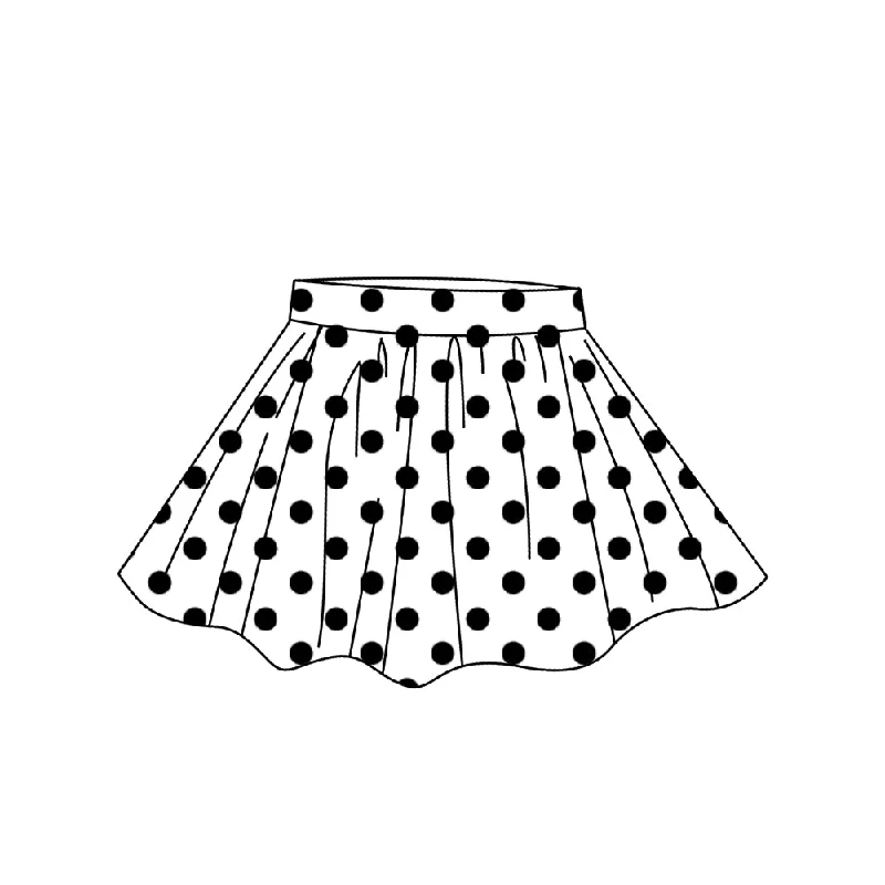 Preorder GLK0031 NO MOQ black polka dot white skirt boho skirt vibe