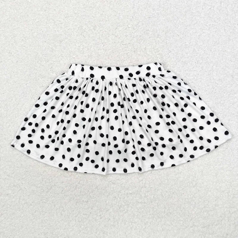 GLK0031 Black polka dot white skirt ribbed skirt waist