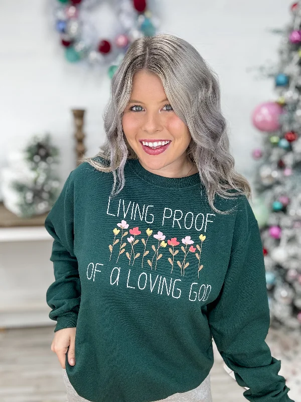 Living Proof Of A Loving God Crewneck Sweatshirt Hoodie with Crew Neck Simple Timeless Living Proof Of A Loving God Crewneck Sweatshirt Hoodie with Crew Neck Simple Timeless
