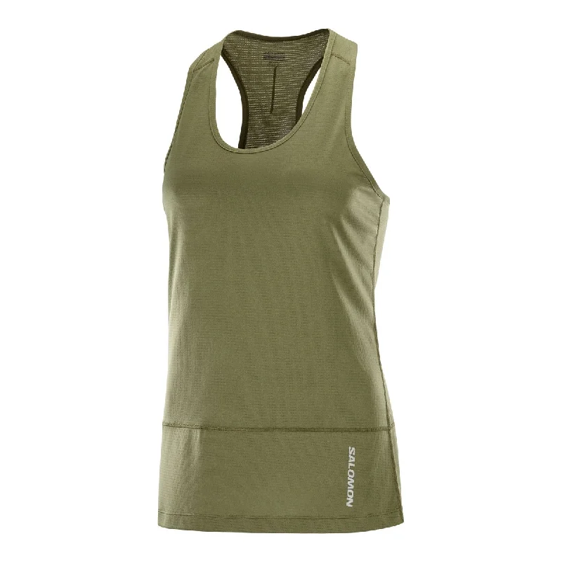 Women's Salomon Cross Run Tank Grape leaf grey tank top