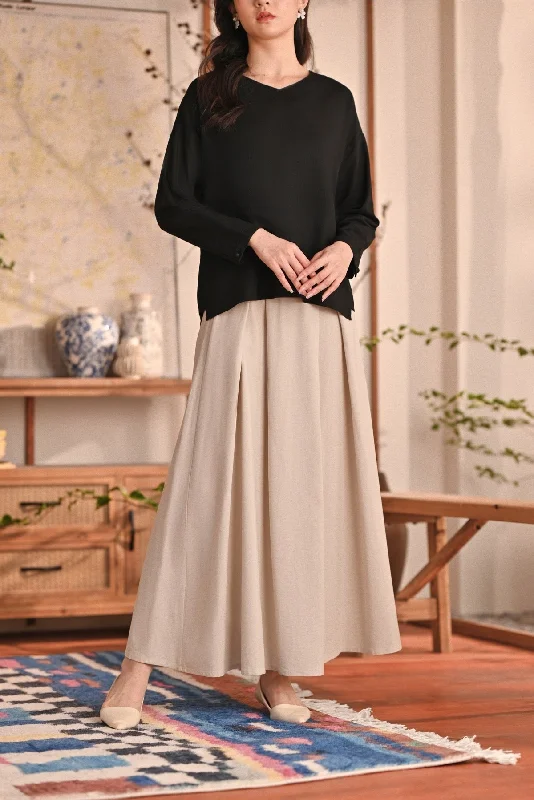 The Heiwa Women A-Line Skirt - Champagne velvet skirt rich