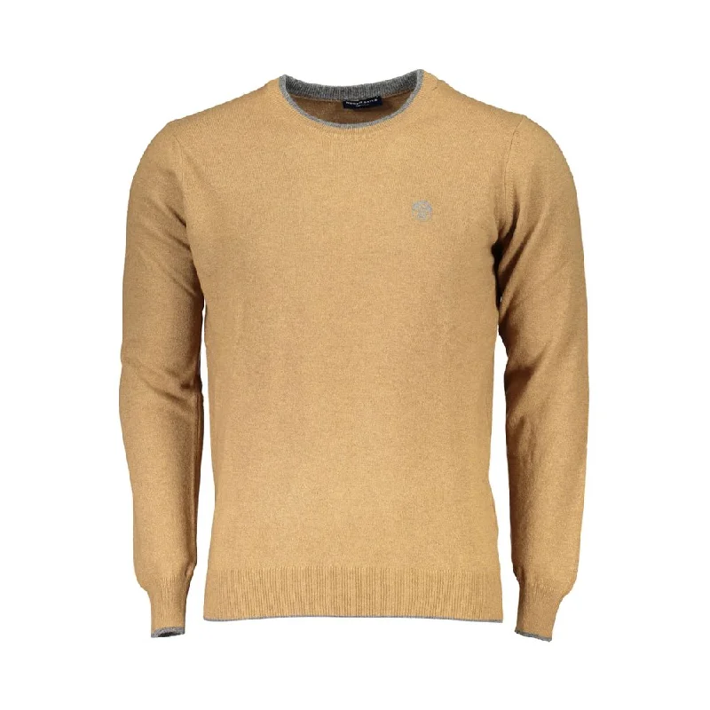 Brown Polyamide Men Sweater Stretchy Elastic Breathable