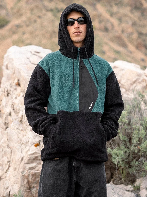 Unerstand Half Zip Hoodie - Ranger Green Hoodie with Drop Shoulder Relaxed Streetwear