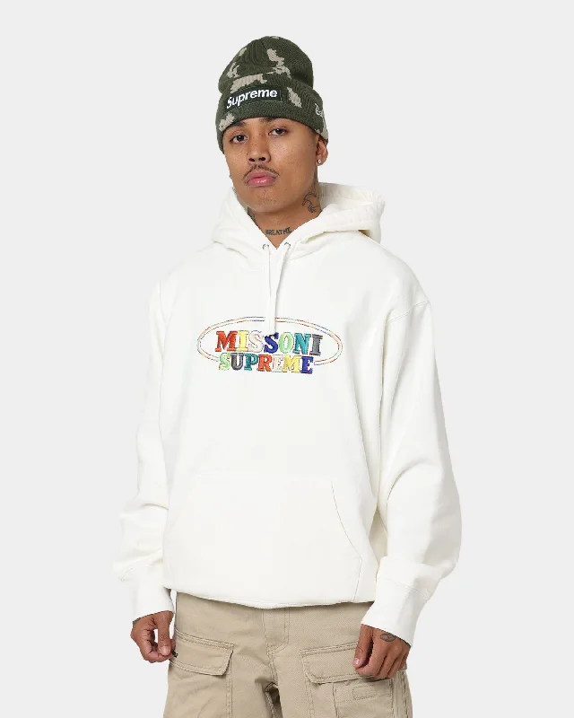 Supreme X Missioni Hooded Sweatshirt White Hoodie with Mock Neck Collared Structured