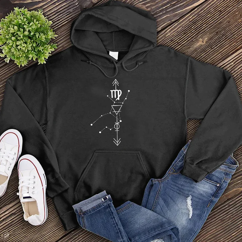 Virgo Arrow Hoodie Hoodie with Hem Embroidery Detailed Premium