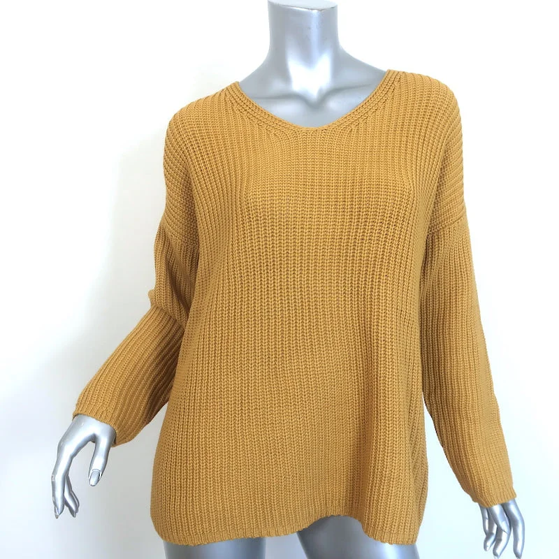 Jenni Kayne Cotton Cabin Sweater Mustard Ribbed Knit Size Small NEW Sweater Knitwear Pullover Jenni Kayne Cotton Cabin Sweater Mustard Ribbed Knit Size Small NEW Sweater Knitwear Pullover
