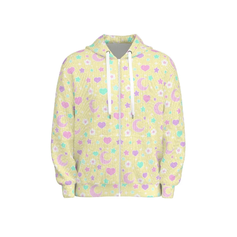 Magical Spring All-Over Print Unisex Zip Hoodie Sweatshirt (Yellow) Hoodie with Toggle Buttons Decorative Unique