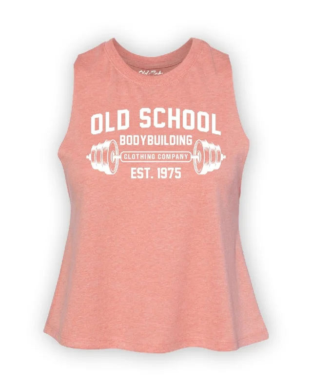 Ladies "Property" Heather Sunset & Heather Grey Crop Tank cute tank top