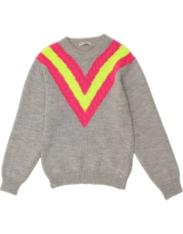 GUESS Womens Boat Neck Jumper Sweater UK 12 Medium Grey Colourblock Satin Fabric Silk Fabric Chiffon Fabric GUESS Womens Boat Neck Jumper Sweater UK 12 Medium Grey Colourblock Satin Fabric Silk Fabric Chiffon Fabric