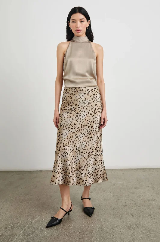 Rails - Anya skirt in Champagne Leopard chiffon skirt flowing