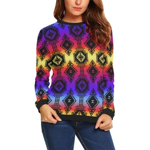 Gathering Sunset Crewneck Sweatshirt for Women Hooded Sweatshirt Casual Wear Street Style Gathering Sunset Crewneck Sweatshirt for Women Hooded Sweatshirt Casual Wear Street Style