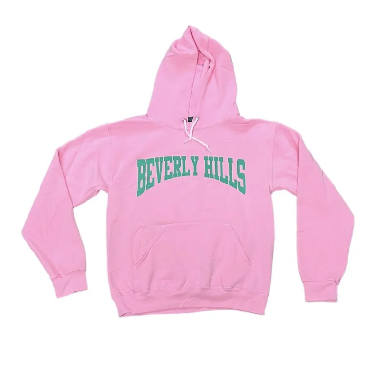 WOMENS BEVERLY HILLS COLLEGE LOGO HOODIE Hoodie with Embroidery Detailed Premium