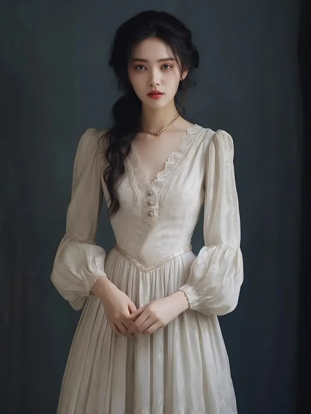 Wjczt French chic dresses sub winter 2024 new women's princess classical vintage dresses Tunics Fall fleece