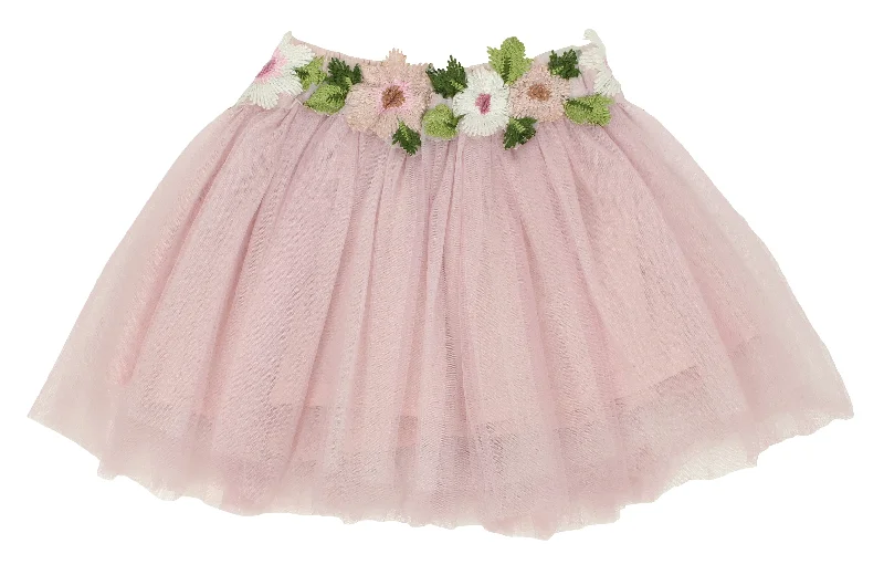 Little Girls Flower Waistband Skirt lace skirt feminine