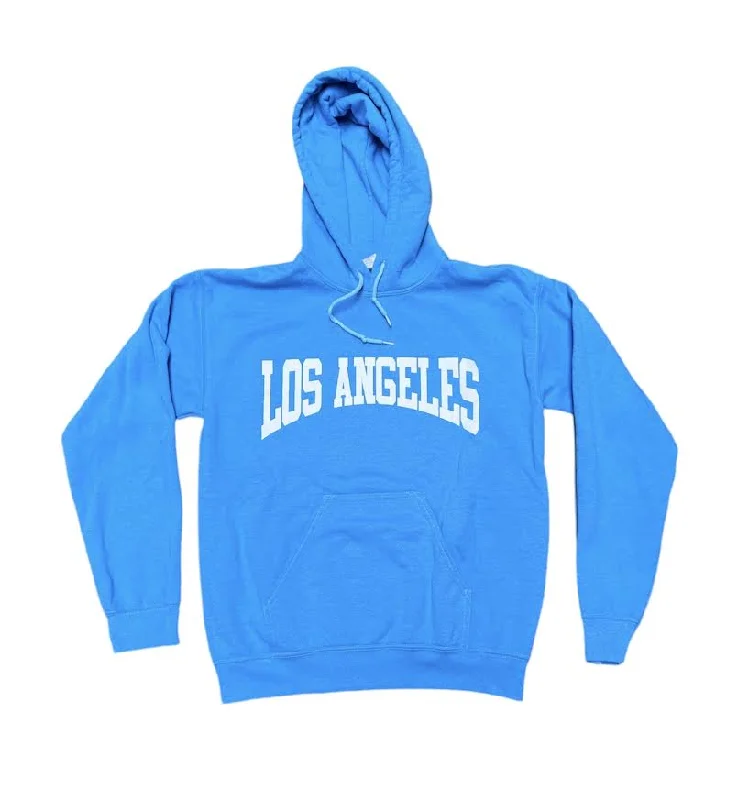 WOMENS LOS ANGELES COLLEGE LOGO HOODIE - TURQUOISE Hoodie with Hem Ribbing Snug Secure